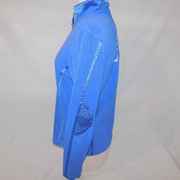 LUHTA Finland Womens M /10 Pullover 1/4 Zip Fleece embroidered Bird Flower *READ - Picture 8 of 13